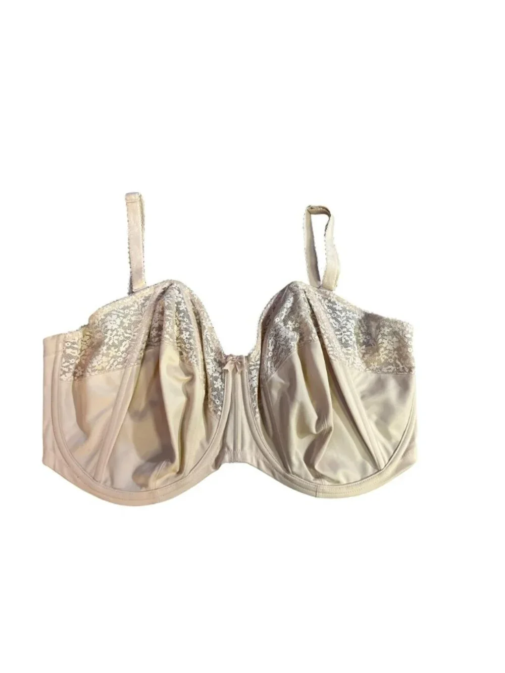 Goddess Sheer Lace Full Coverage Underwire Bra 38L Nude Used - Picture 3 of 13